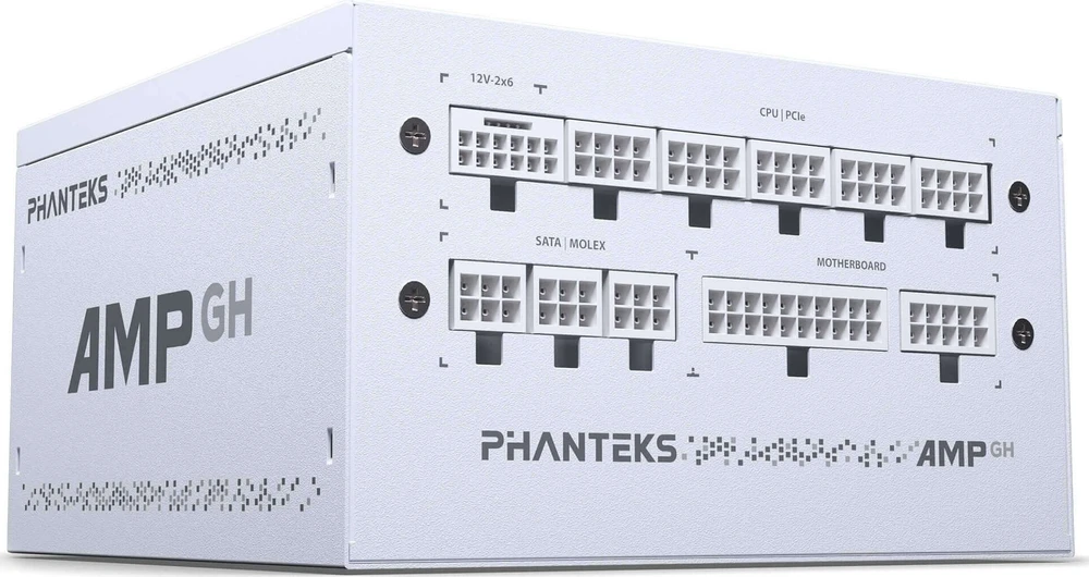 „Phanteks AMP GH 850W 80 PLUS Gold“ maitinimo šaltinis, PCIe 5.1, ATX 3.1 × 850 vatų, baltas