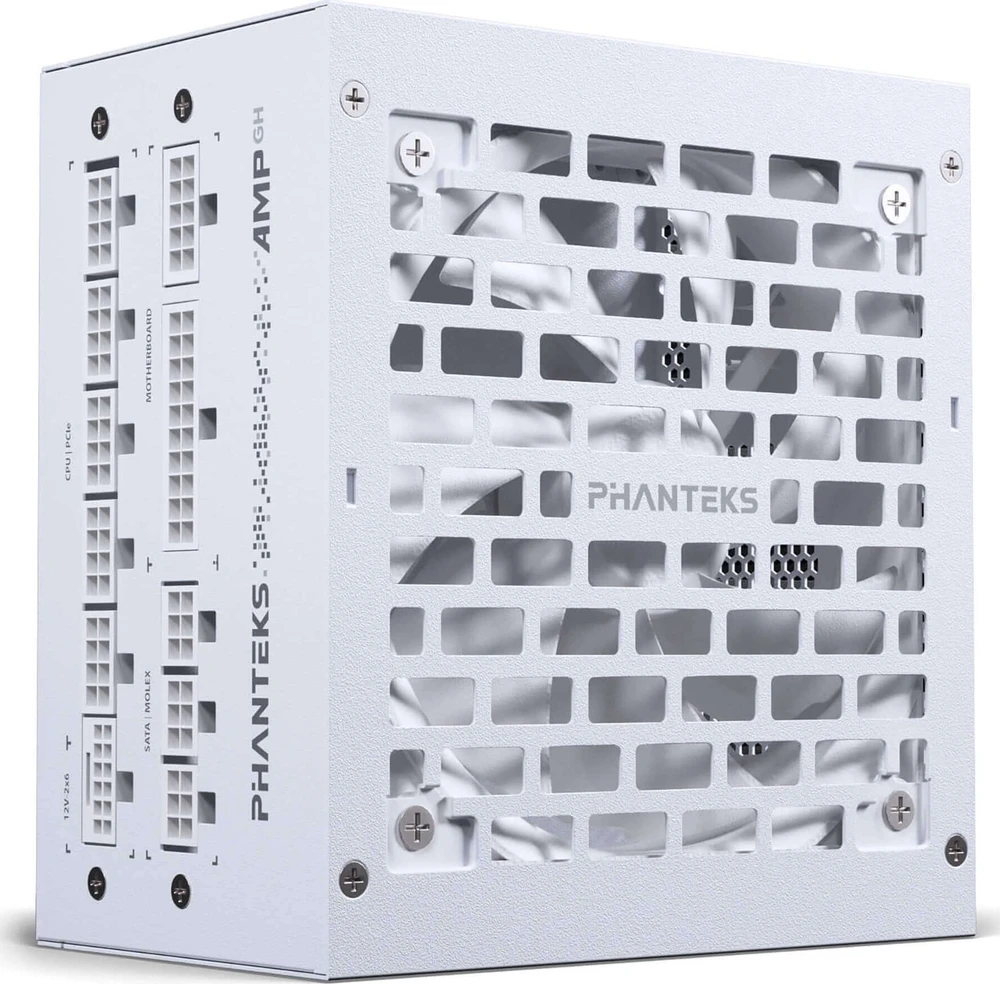 „Phanteks AMP GH 850W 80 PLUS Gold“ maitinimo šaltinis, PCIe 5.1, ATX 3.1 × 850 vatų, baltas