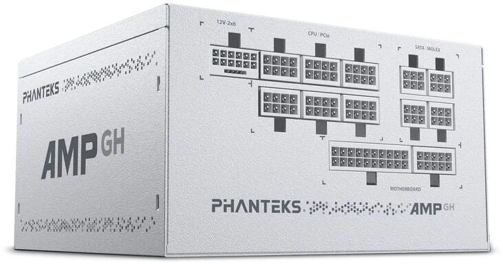 „Phanteks AMP GH V2 1200W 80 PLUS Platinum“ maitinimo šaltinis, PCIe 5.1, ATX 3.1 × 1200 vatų, Baltas