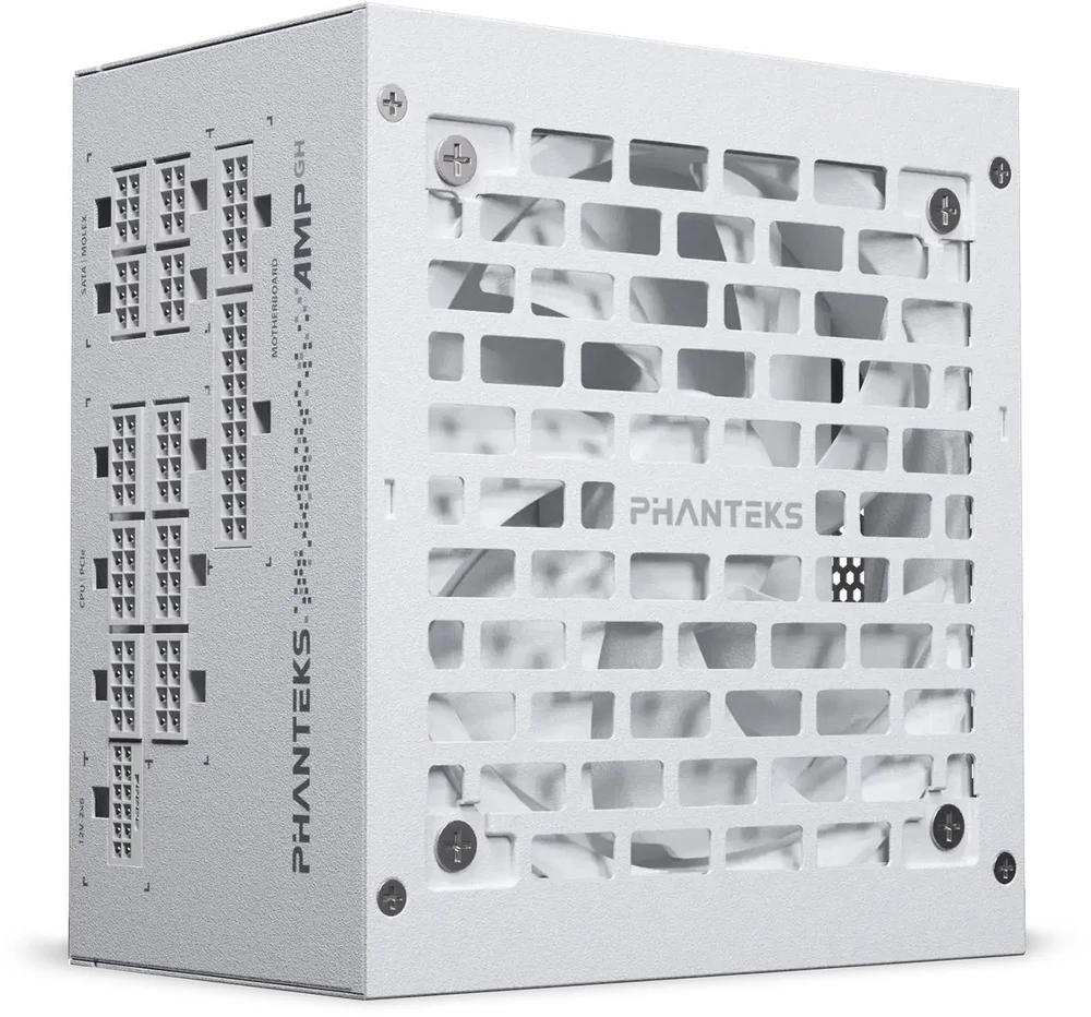 „Phanteks AMP GH V2 1200W 80 PLUS Platinum“ maitinimo šaltinis, PCIe 5.1, ATX 3.1 × 1200 vatų, Baltas