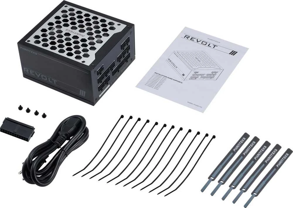 Phanteks Revolt 1000W Platinum, ATX 3.0, PCIe 5.0, fully modular – 1000 Watt, juodas