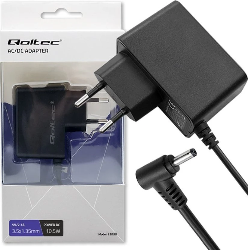 QOLTEC 51030 Prijunkite maitinimo šaltinį 10,5 W 5 V 2,1 A 3,5 x 1,35