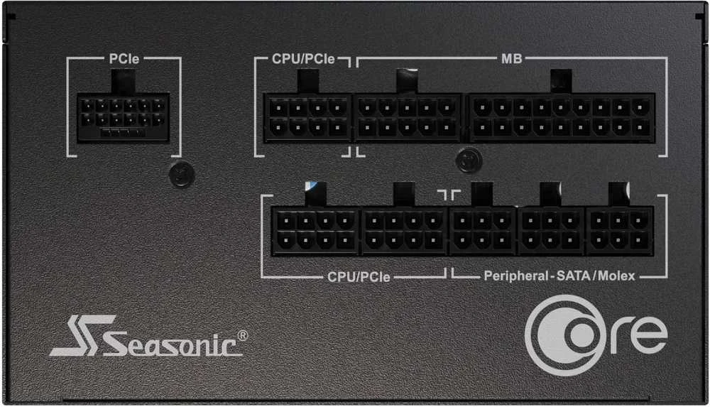 Seasonic Core GX 80 PLUS Gold PSU, modular, ATX 3.1, PCIe 5.1 – 850 Watt, juodos spalvos