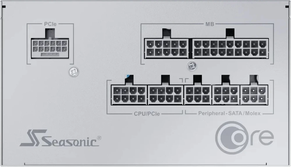 750W „Seasonic Core GX-750-V2-Baltas“ kabelių valdymas
