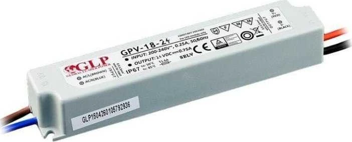 18W LED Maitinimo šaltinis GLP 24V IP67