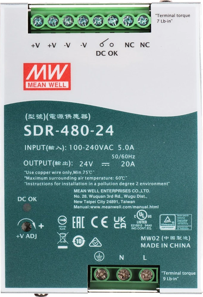 IMPULSINIS MAITINTUVAS SDR-480-24 MEAN WELL