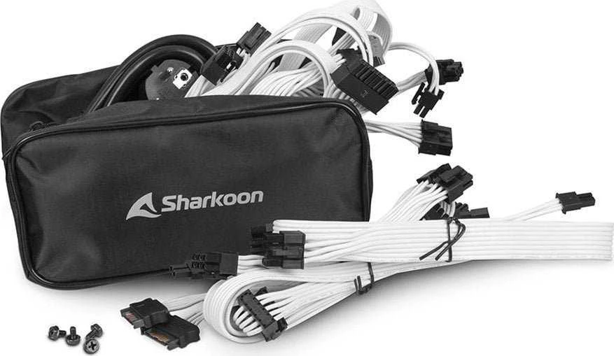 1000W Sharkoon REBEL P30 Gold 1000W ATX3.0 (wei, 1x 12VHPWR, 4x PCIe, Kabelis-Management, 1000 Watt)