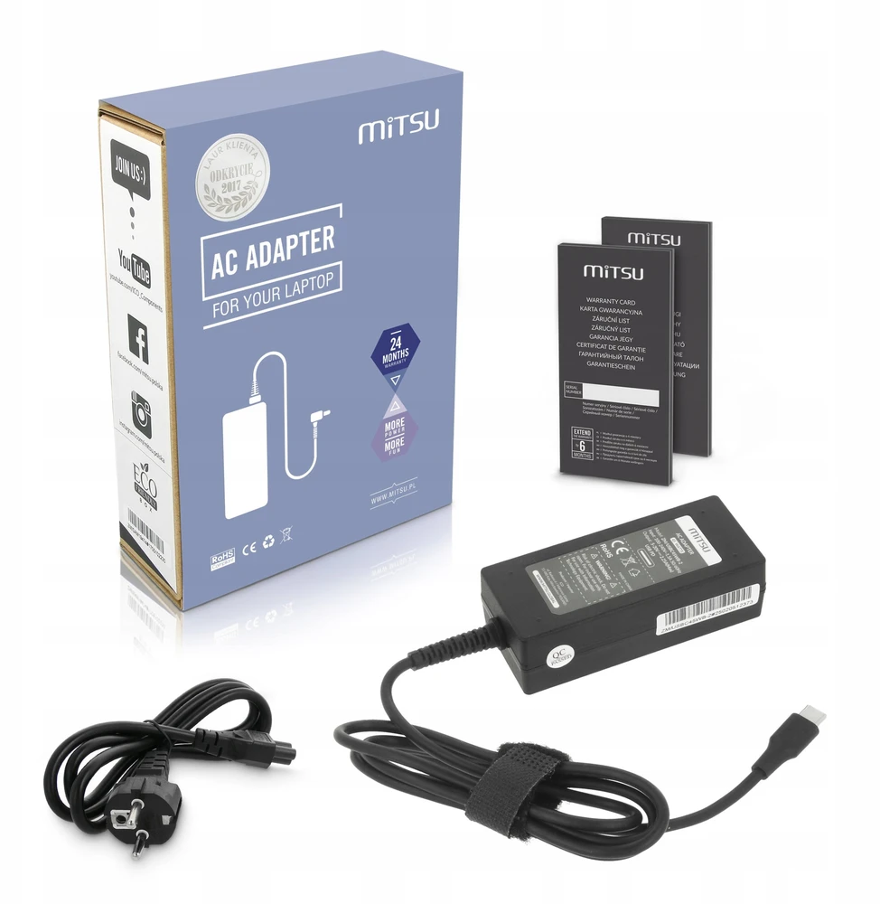 Mitsu 45W USB-C maitinimo adapteris su pilna komplektacija