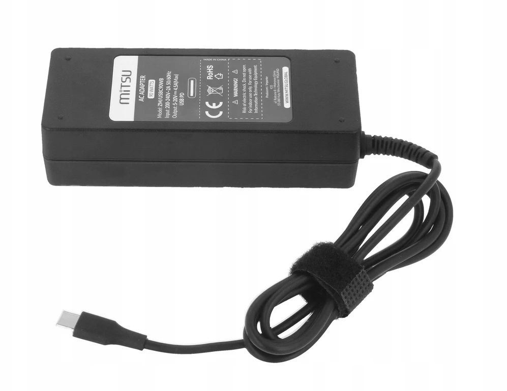 Įkroviklis Mitsu Maitinimo šaltinis sieciowy Mitsu 90W USB-C, USBC, 5-20V, 3-4.5A (juodas) do notebooka