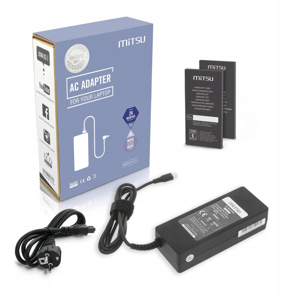 Mitsu 90W USB-C nešiojamojo kompiuterio kroviklis su pakuote