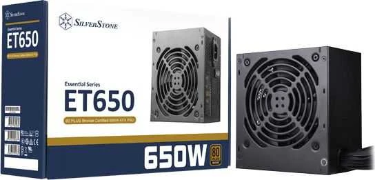 „SilverStone SST-ET650-B v1.4 650W“, kompiuterio maitinimo šaltinis - juodas, 4x PCIe, 650 vatų
