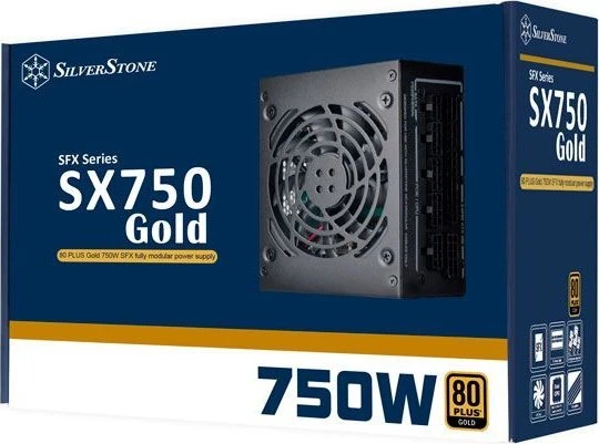 SilverStone SST-SX750-G 80 PLUS auksinis, modulinis - 750 vatų