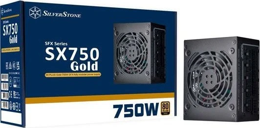 SilverStone SST-SX750-G 80 PLUS auksinis, modulinis - 750 vatų