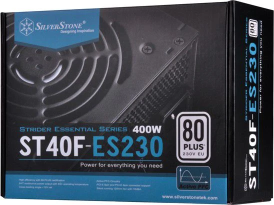 Silverstone ATX PSU SST-ST40F-ES230, 400W 80 Plus, mažas triukšmas 120mm