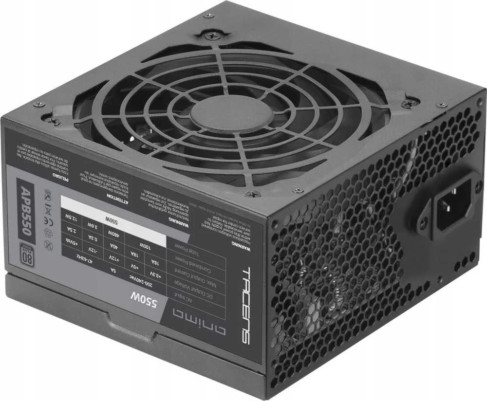 Tacens APB550B maitinimo blokas 550 W 20+4 kontaktų ATX ATX Juodas