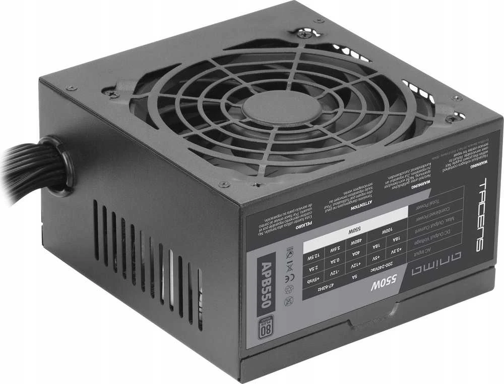 Tacens APB550B maitinimo blokas 550 W 20+4 kontaktų ATX ATX Juodas