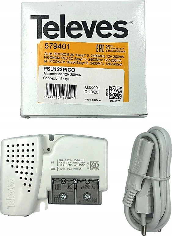 Maitinimo šaltinis Televes Picokom 2S 12v 200mA 579401