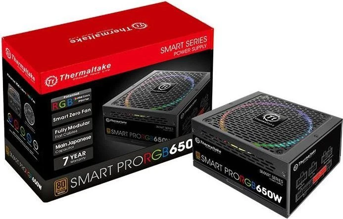 Maitinimo šaltinis Thermaltake Smart Pro RGB 650W PS-SPR-0650FPCBEU-R (650 W, aktyvus, 140 mm)