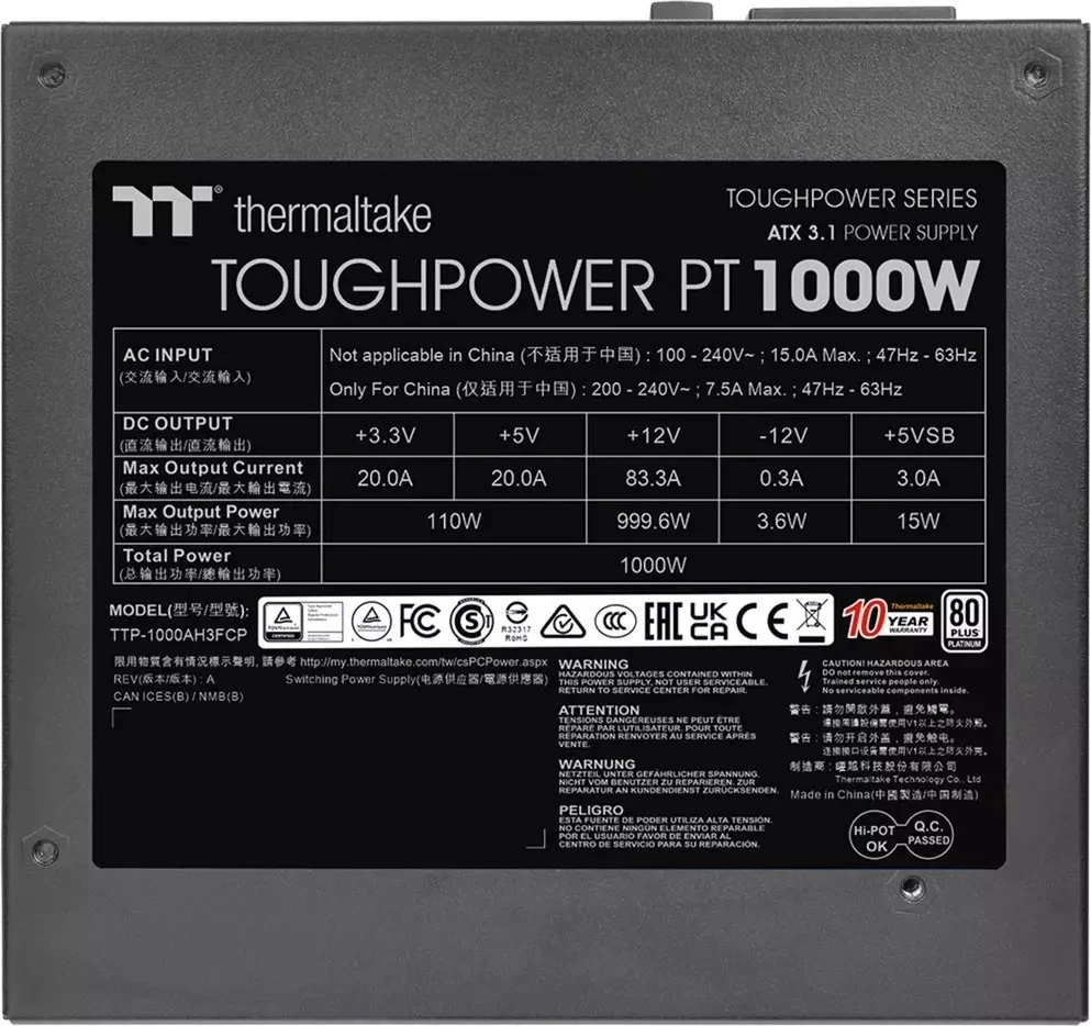 1000 W „Thermaltake Toughpower PT“