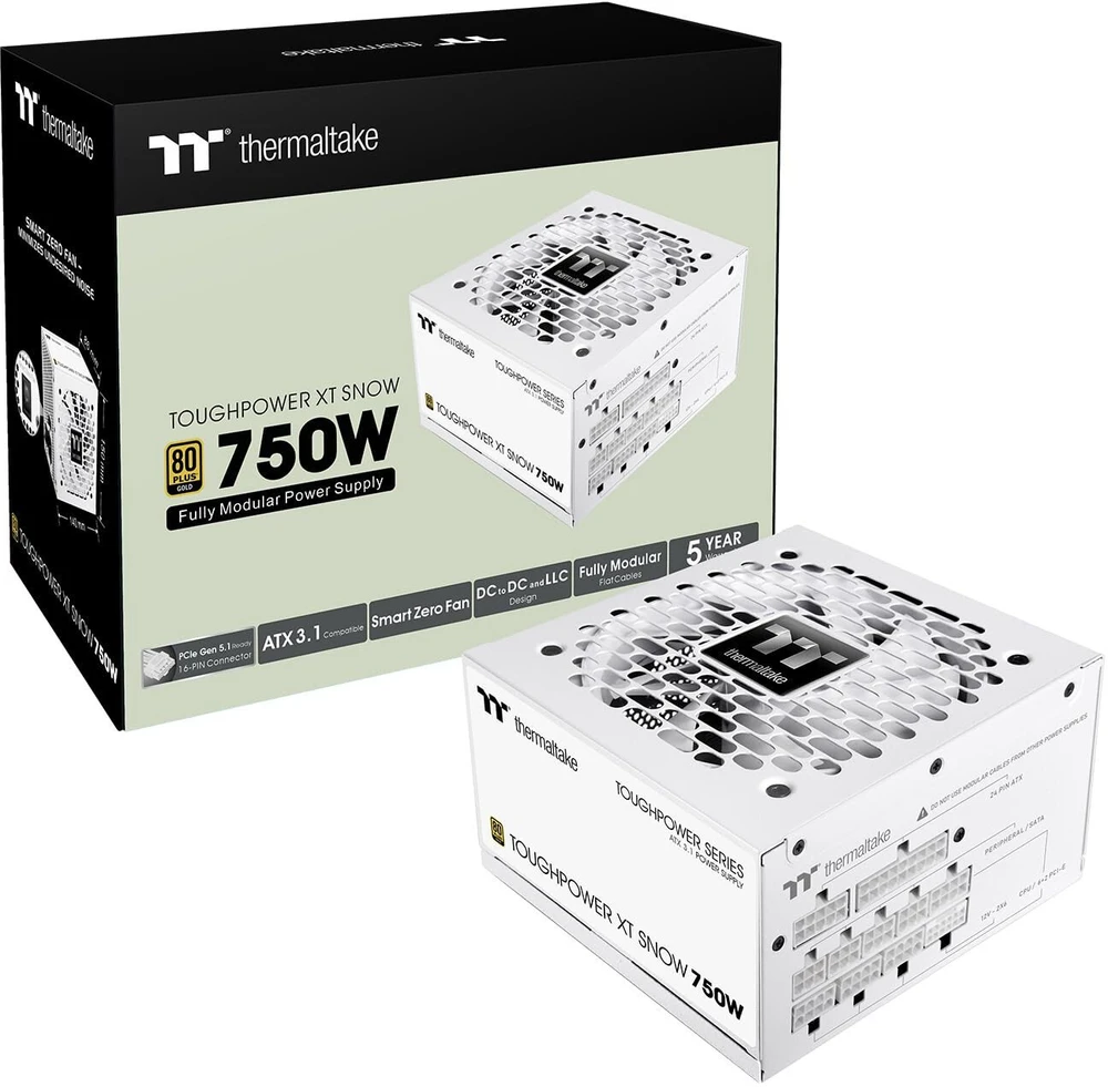 Maitinimo šaltinis Thermaltake Toughpower XT 750W Snow ATX3.1 80+G WH retail