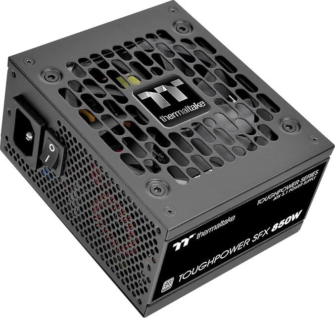 „Thermaltake Toughpower SFX Platinum 850W“, kompiuterio maitinimo šaltinis - juodas, 1x 12VHPWR, 2x PCIe, laidų valdymas, 850 vatų