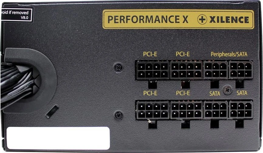 „Xilence Performance X ATX 3.0 80+“ auksinis 750W, kompiuterio maitinimo šaltinis - juodas, 1x 12VHPWR, 3x PCIe, laidų valdymas, 750 vatų