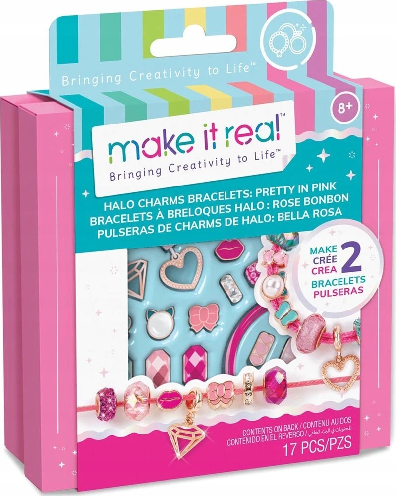 Make it real MAKE IT REAL Rinkinys Apyrankės Gražios Rožinėje, kūrybinis žaislas
