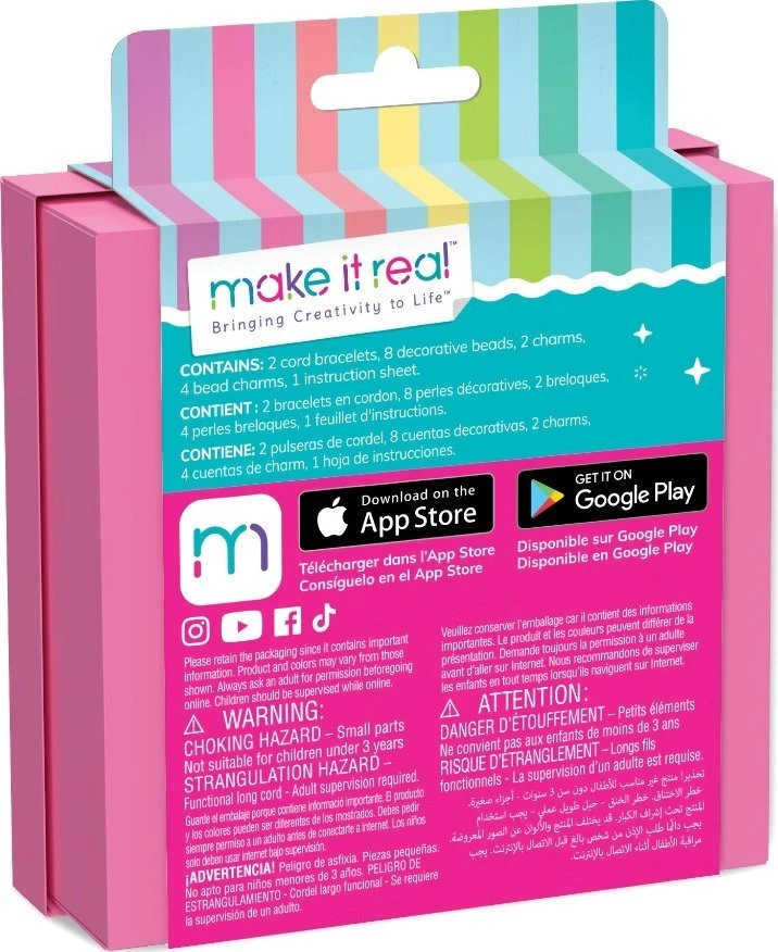 Make it real MAKE IT REAL Rinkinys Apyrankės Gražios Rožinėje, kūrybinis žaislas