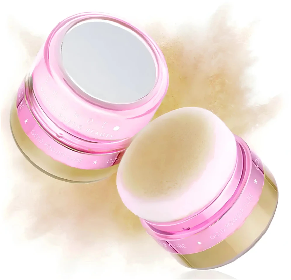 Inuwet Gold Powder Cube Vegan Glow & Illuminating Loose Highlighter Powder 3.5 g