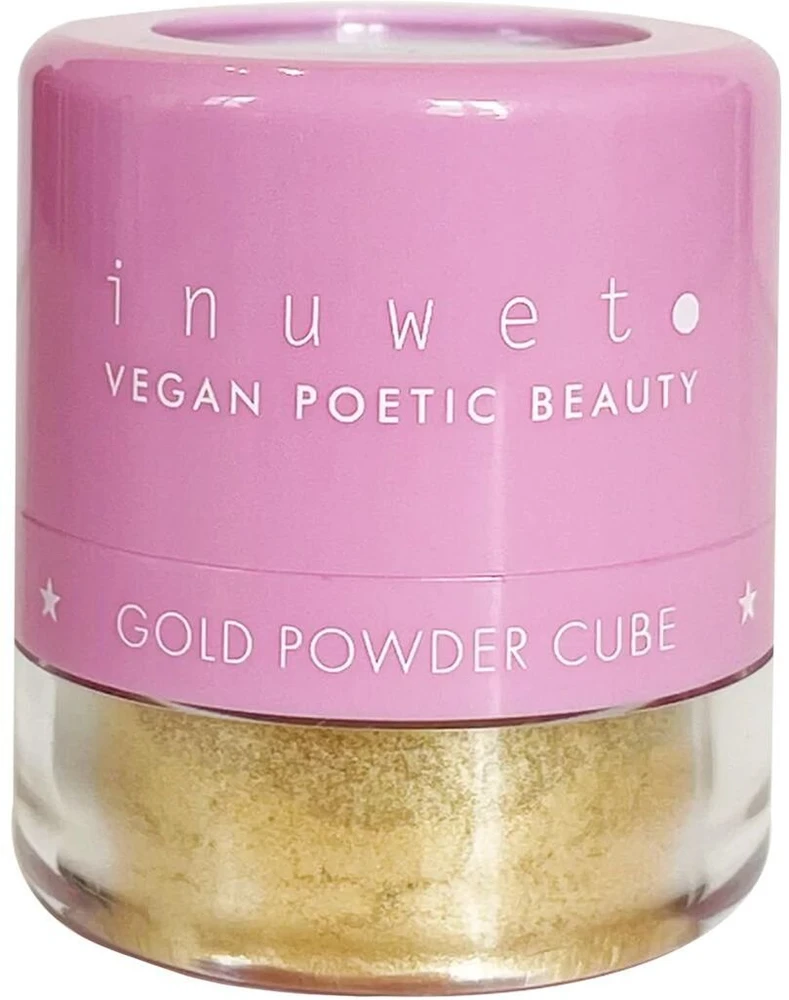 Inuwet Gold Powder Cube Vegan Glow & Illuminating Loose Highlighter Powder 3.5 g