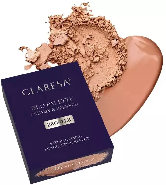 Makeup revolution Claresa Duo Palette kreminė ir presuota paletė 02 Sun Tropez 8.5g