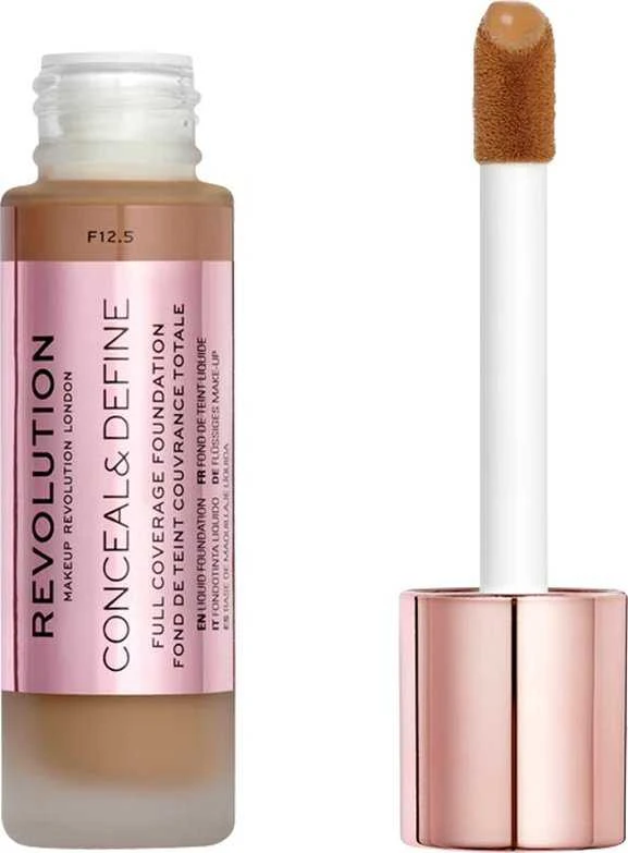„Makeup Revolution Conceal & Define“ makiažo pagrindas be aliejaus „Kreminis“ F 12,5, 23 ml