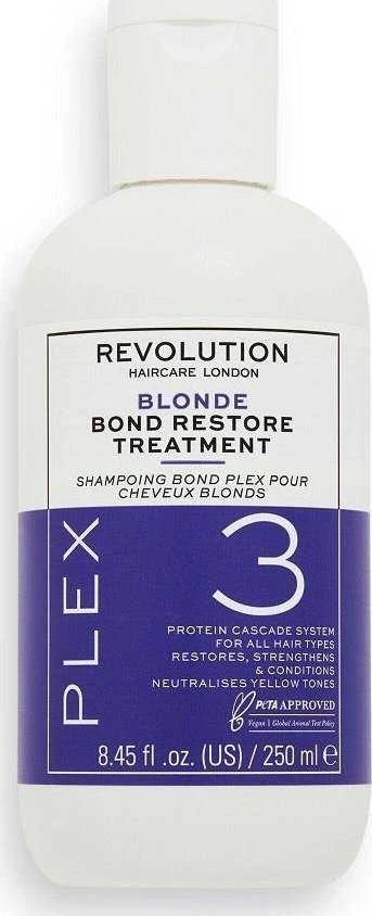 Revolution Haircare London Plex 3 Skirtas šviesiems plaukams Bond Restore Treatment Hair Mask moterims, 250 ml