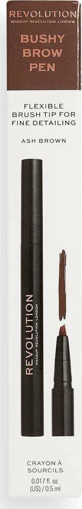 Makeup Revolution Bushy Brow Eyebrow Kreminis Pieštukas Ash Brown 0.5 ml