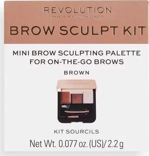 Makeup Revolution London Brow Sculpt Kit rinkinys ir paletė antakiams moterims, 2,2 g