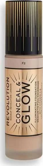 „Makeup Revolution Conceal & Glow Illuminating Kreminis Foundation“ makiažo pagrindas F2, 23 ml