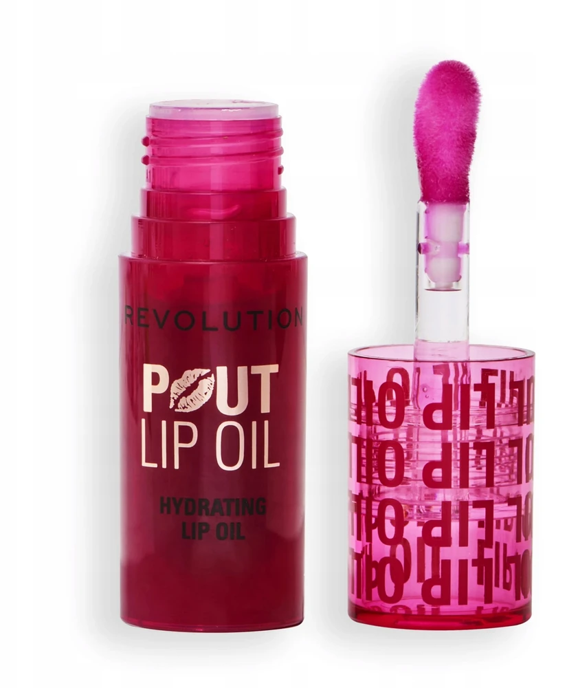 „Makeup Revolution Pout“ lūpų aliejus su blizgučiais, vyšnių ir raudonos spalvos, 3 ml