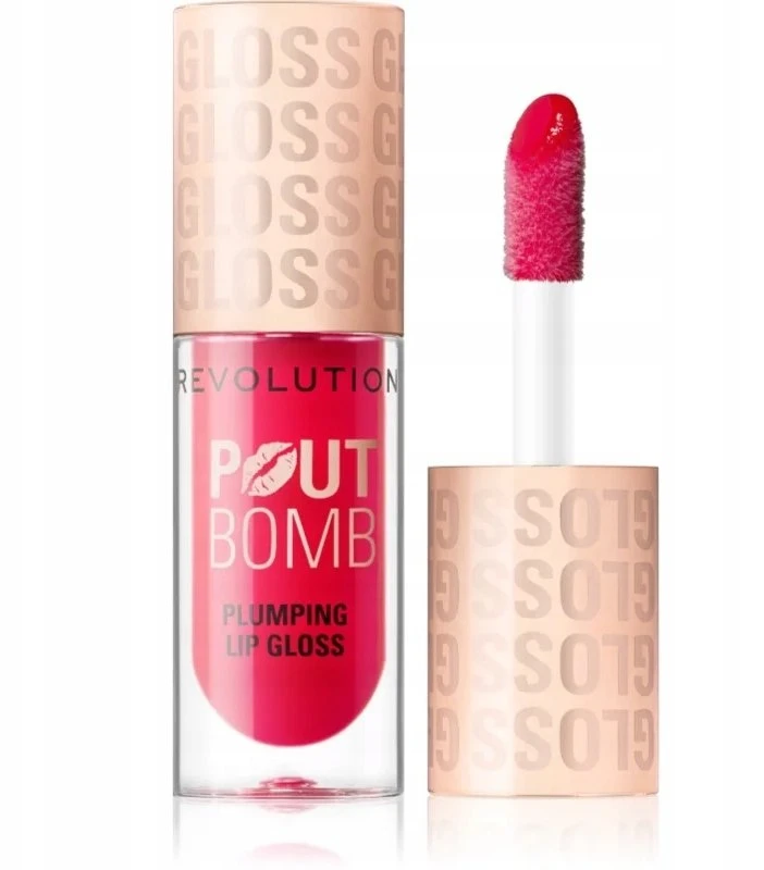 Makeup Revolution Pout Bomb Plumping Lūpų blizgis Cherry Sheer Raudona 4.6 ml