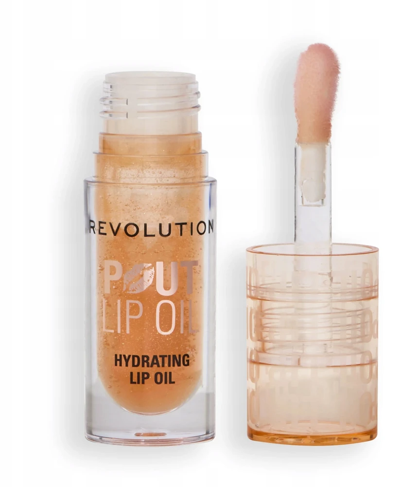 „Makeup Revolution Pout“ lūpų aliejus su medaus blizgesiu, veganiškas blizgus lūpų aliejus su medaus blizgesiu, 4 ml