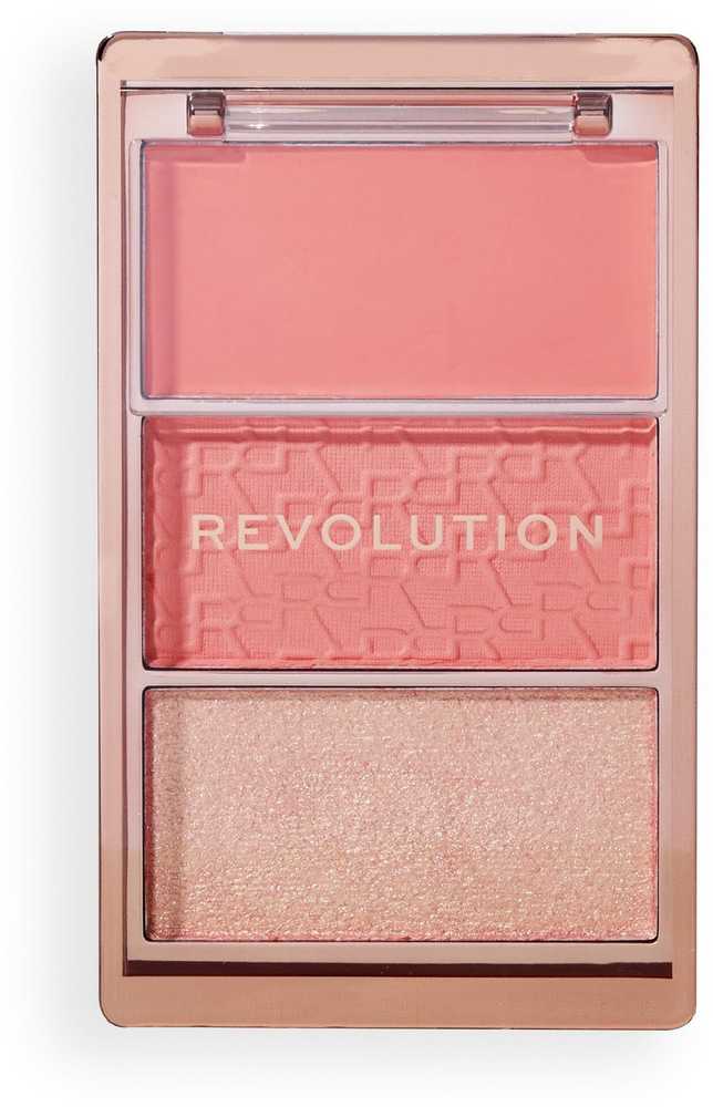 „Makeup Revolution Icon Blush Vegan Matte Blush“ šviesą atspindinti paletė „Authentic Peach“ 11,5 g