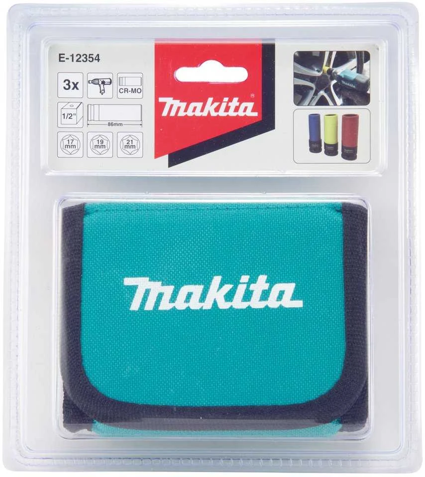 Makita Smūginių galvų komplektas (plonasienės) 3 VNT 1/2" 85MM (17.19. &21mm) E-12354