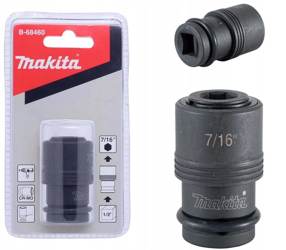 Makita Adapteris antgaliams iš 1/2'' keturkampio į 7/16'' šešiakampį B-68460