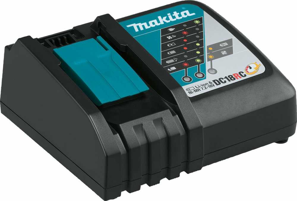 Grąžtas Makita DC18RC, Akumuliatoriaus įkroviklis, 18 V, Makita, Juodas, 230 V, Ličio jonų (Li-Ion), Nikelio-metalo hidrido (NiMH)