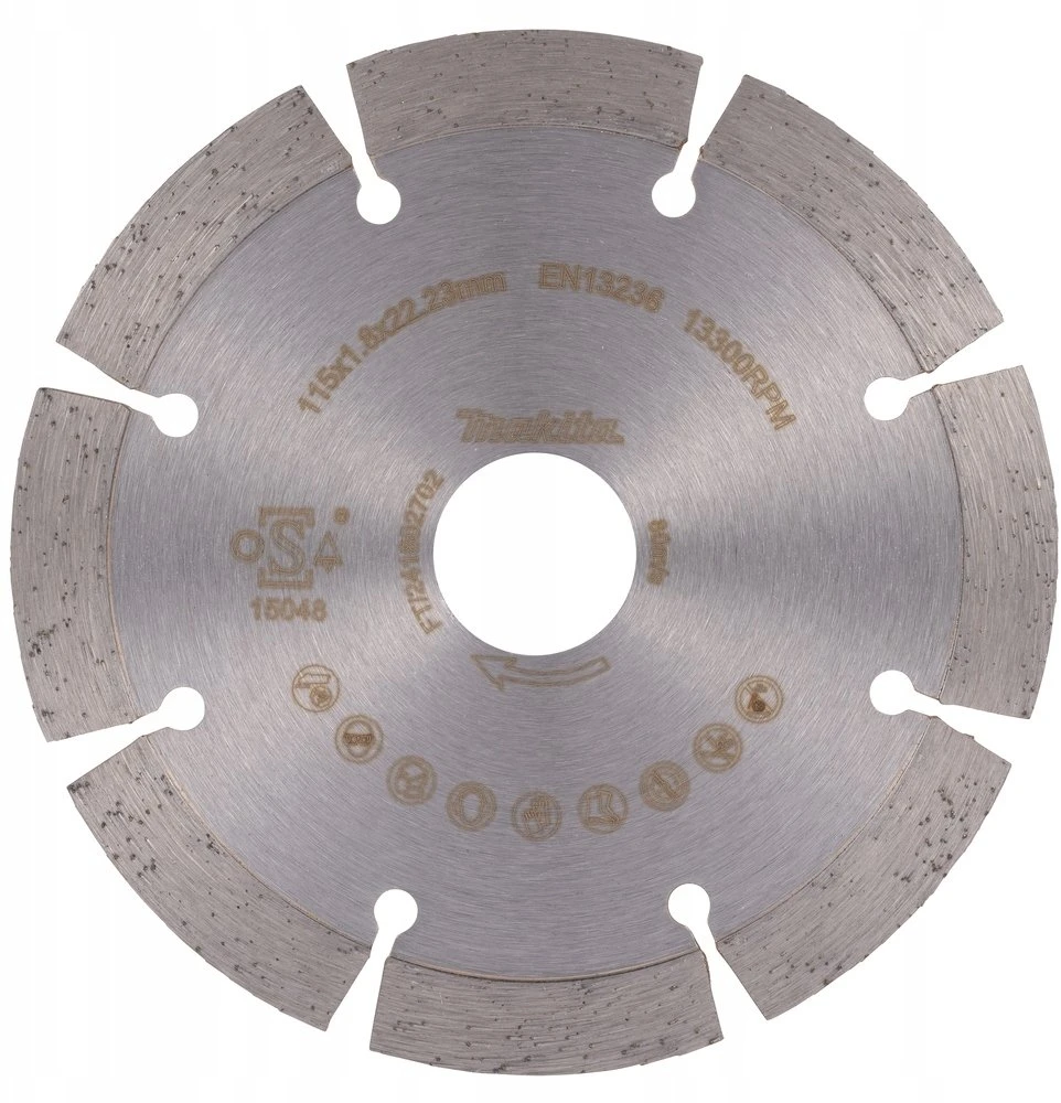 MAKITA DEIMANTINIS DISKAS 115×22,23mm SEGMENTINIS (SAUSAM PJOVIMUI) BETONUI, PLYTOMS, MARMURUI