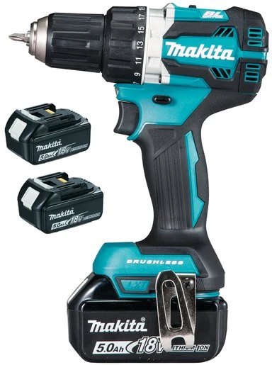 MAKITA AKUMULIATORINIS GRĘŽTUVAS-SUKTUVAS 18V DDF484RTE 54/30Nm 3×5,0Ah BL