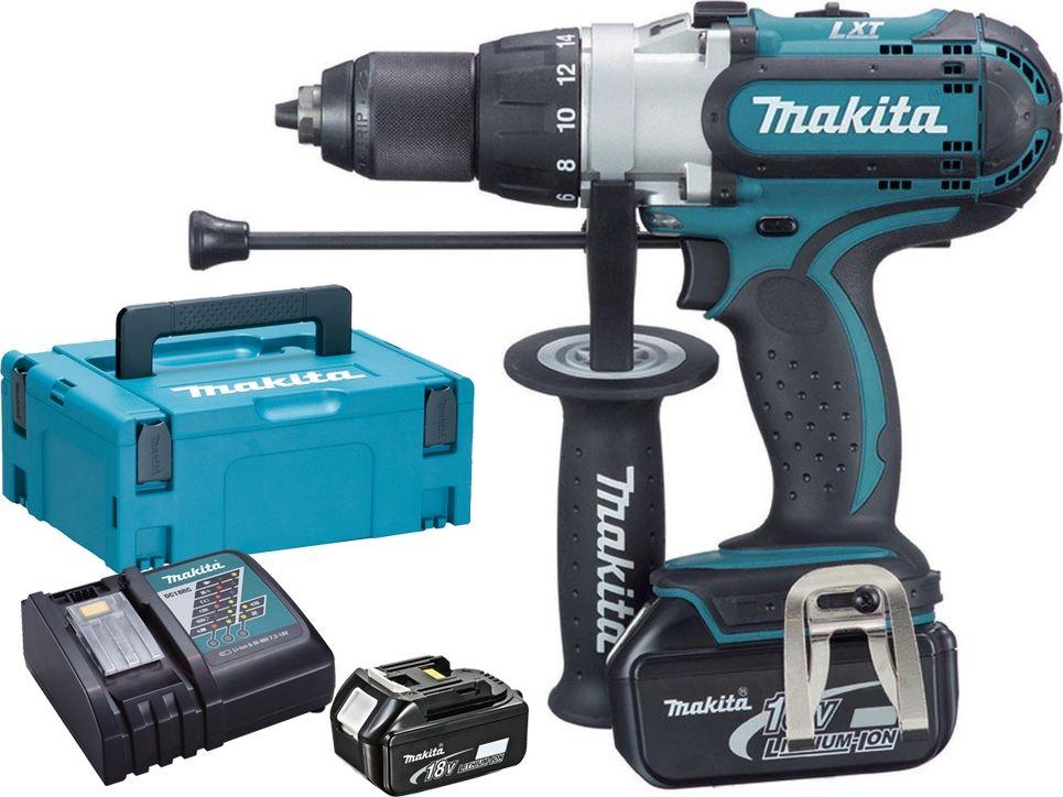 18V 40 / 80 Nm 2 x 5,0 Ah ličio jonų korpusas MAKPAC DHP451RTJ MAKITA.