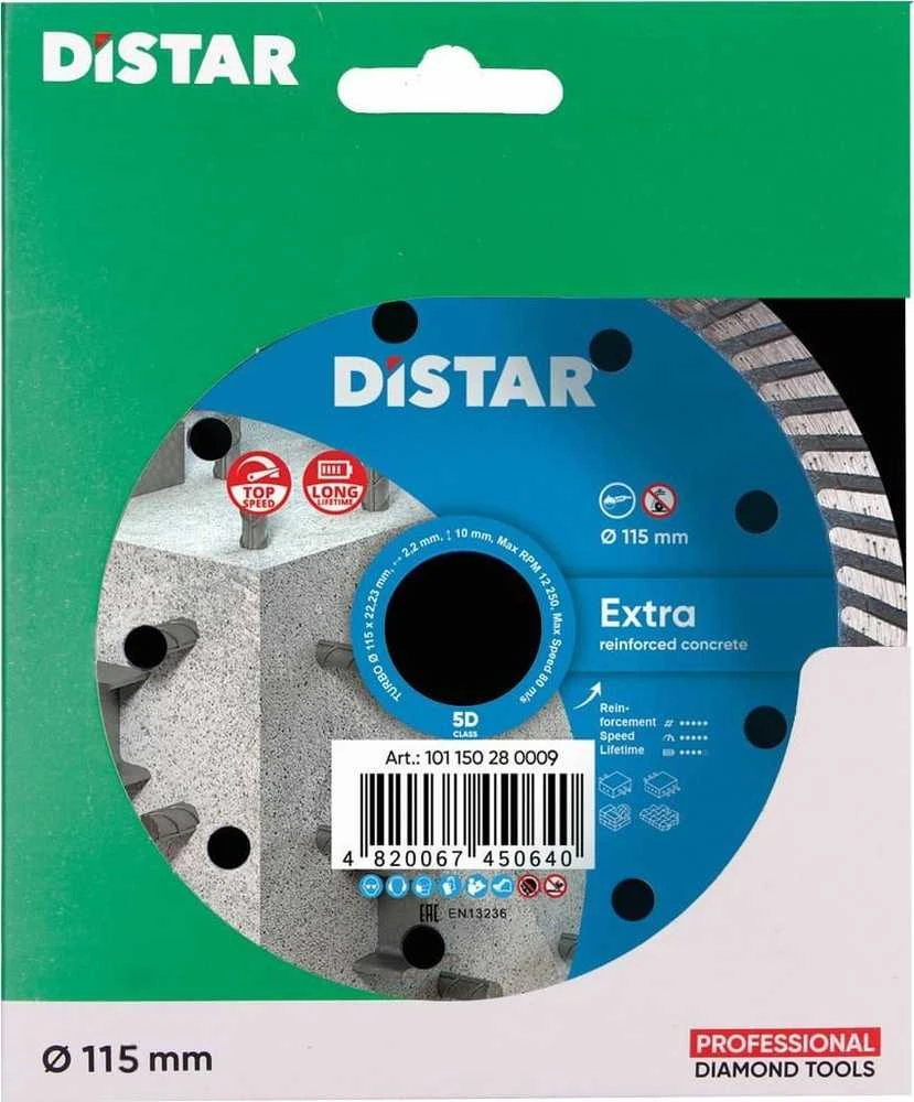 Deimantinis pjovimo diskas DISTAR 10115028009; 115x22,23x2,2 mm