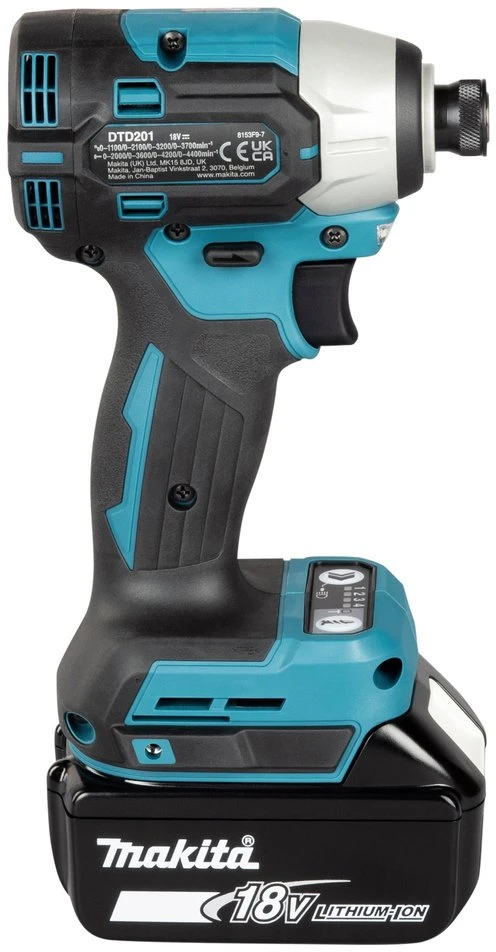 Makita DTD201Z Akumuliatorinis smūginis suktuvas, 18 V,Li-ion 210 Nm, LED, BL-motor, Be akumuliatorių ir kroviklio!