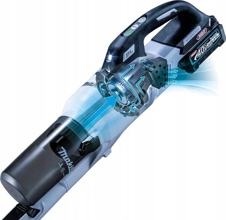 Makita CL003GD203 Akumuliatorinis dulkių siurblys 40V XGT, 125W, cikloninis, 2X2,5Ah, Baltas