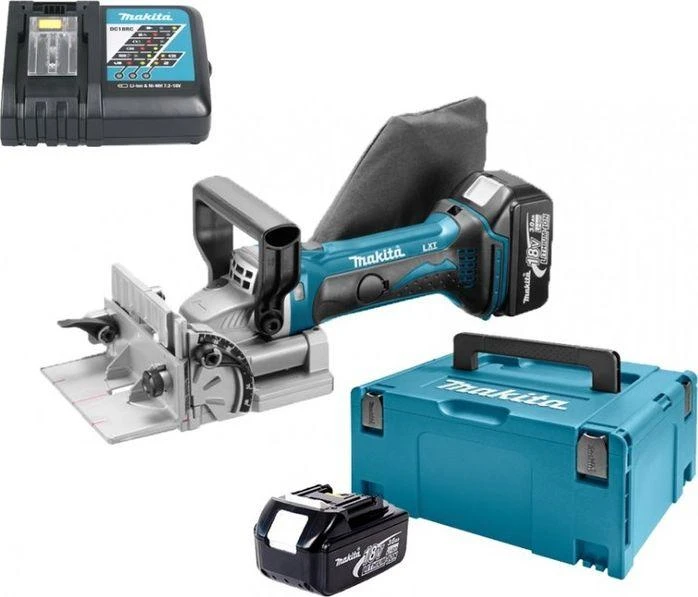 MAKITA SUJUNGIMO GRUPĖ / LAMINATORIUS 18V‐2 x 3.0Ah lagaminas MAKPAC DPJ180RFJ freza